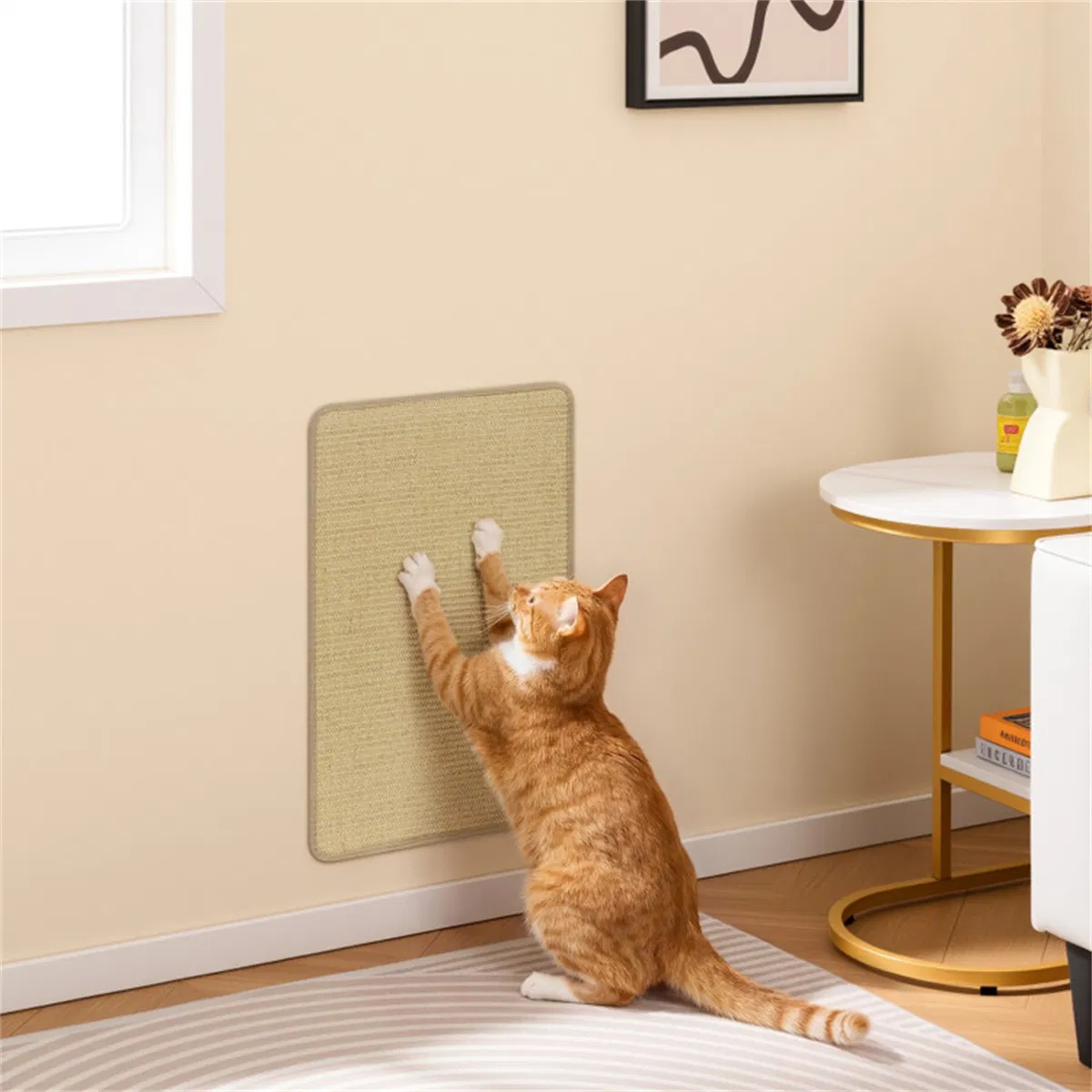 Natural 6-Piece Cat Scratching Mats, Sisal Material Anti-Slip Latex Backing Furniture Protector — image 2
