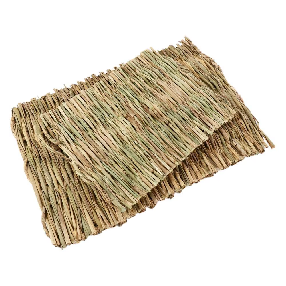 Household Woven Pet Accessories for Small Animal Bunny Hamster Sleeping Bed Grass Mat Pet Cage Pad Rabbit Grass Chew Mat — image 4