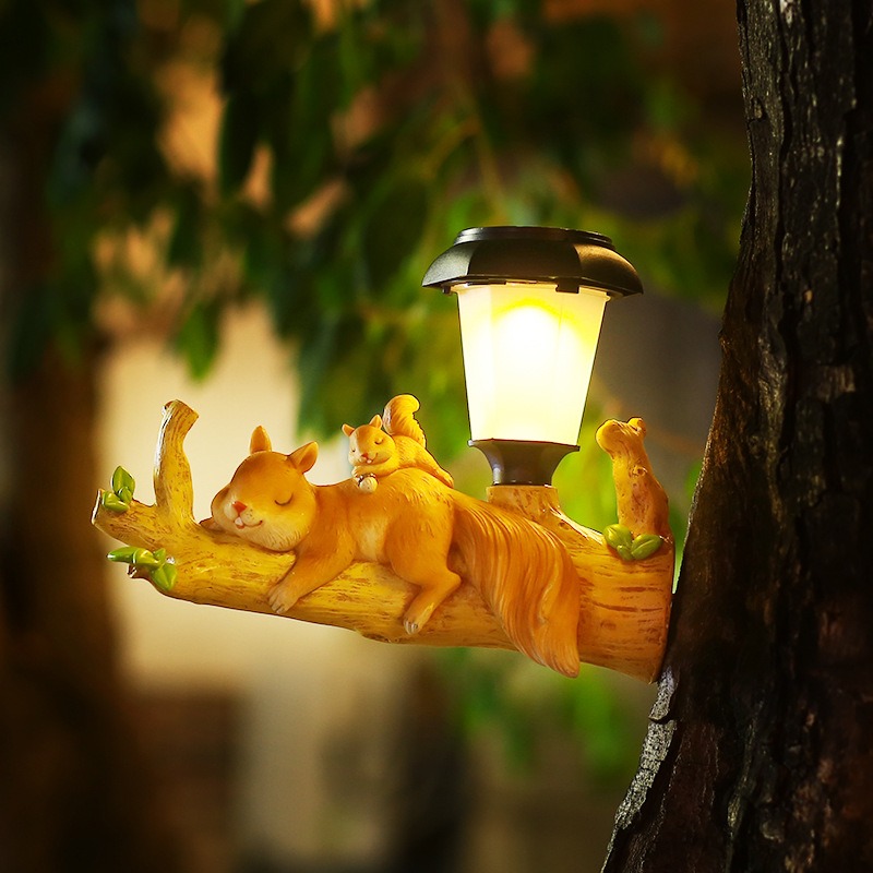 Outdoor solar night light garden squirrel sloth pendant — image 5