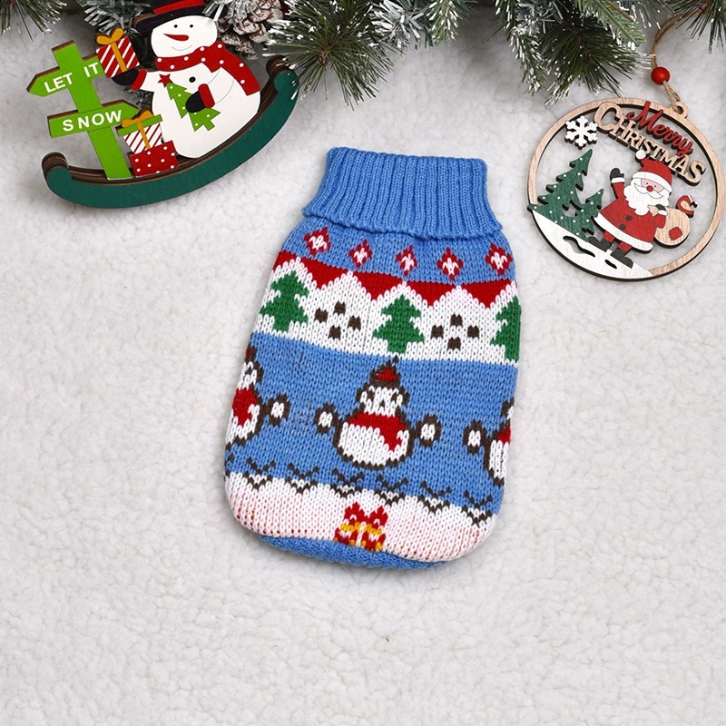 Pet clothes for autumn and winter warm knit Christmas teddy cat sweaters cat and dog clothing — image 3