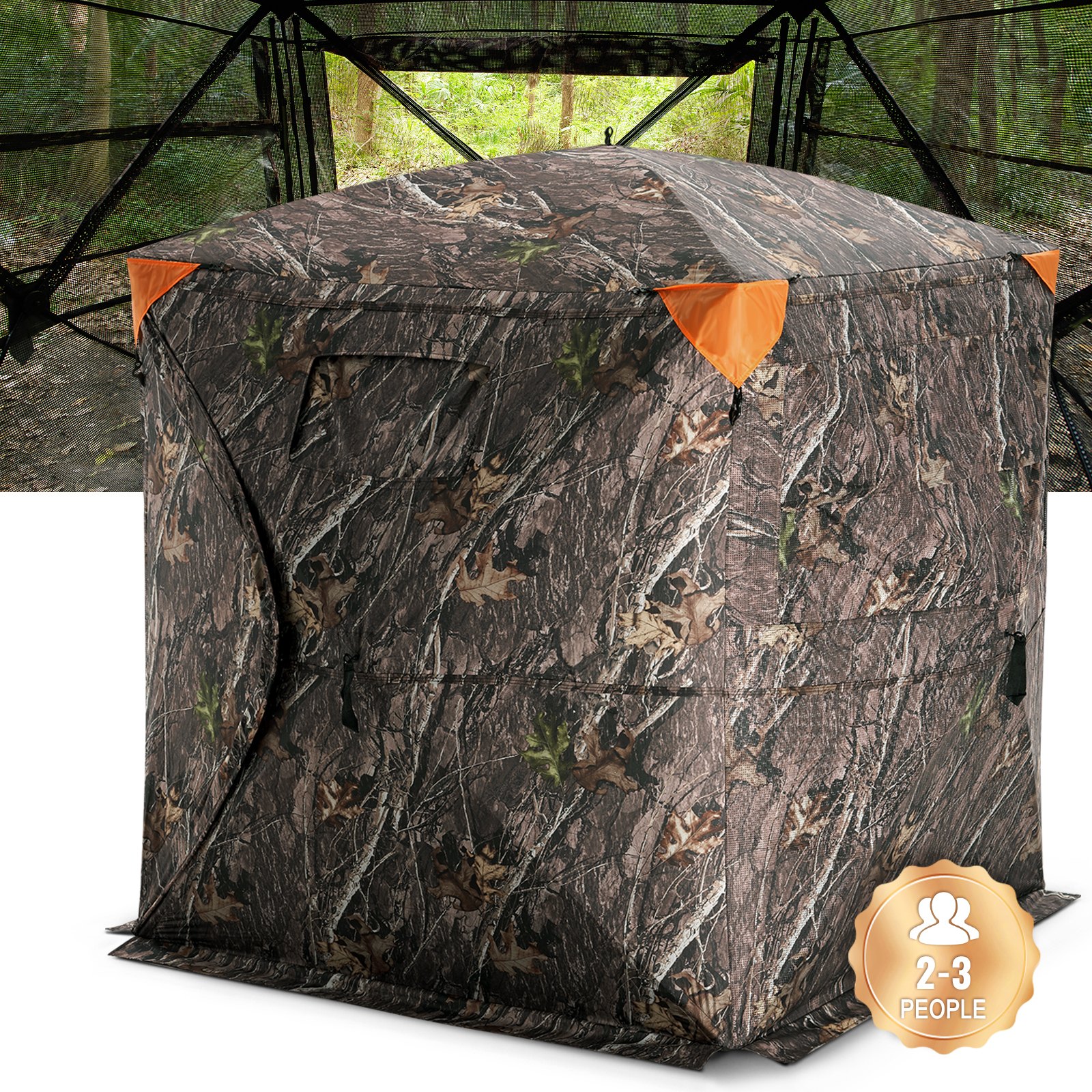Hunting Blind, 270° See Through Ground Blind, 2-3 Person Pop Up Deer Blind For Hunting With Carrying Bag, Portable Resilient Hunting Tent, One-Way See-Through Mesh For Turkey And Deer Hunting — imagen 1