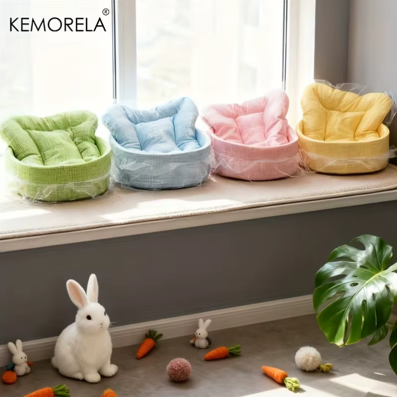 Soft Cute Bunny Princess Nest - Fluffy Rabbit Bed with Lace Edges, Cozy Plush Bedding for Small Pets, Hamsters, Guinea Pigs — image 5