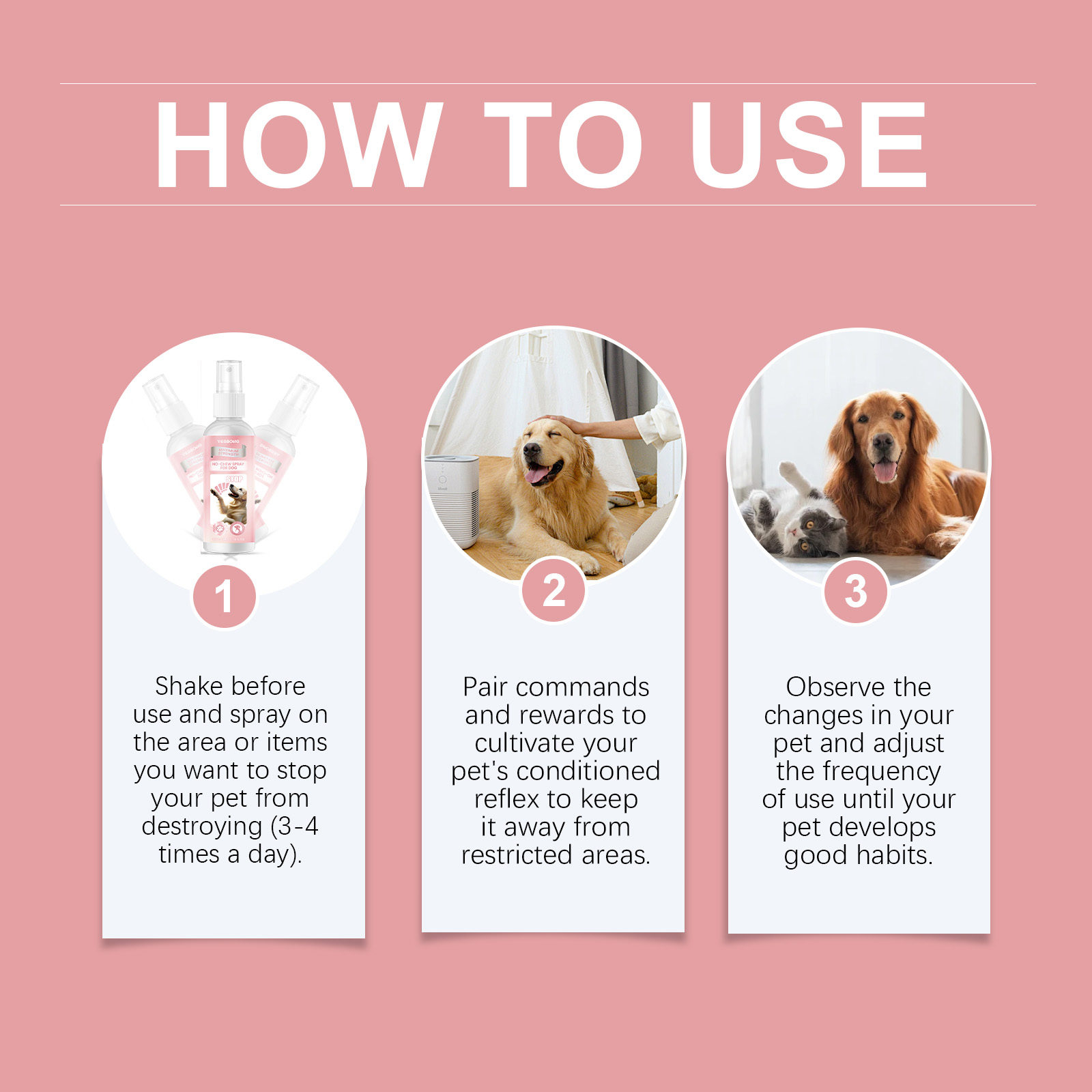 No Chew Spray For Dogs, Anti Chew Deterrent Spray To Stop Pets From Destroying Furniture, Safe With Glycerin & Mint Extract, 100ml — image 4
