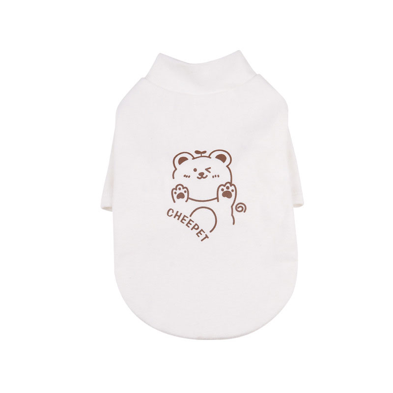 Printed Bear Sweatshirt Faux Shedding Warm Dog Clothes Puppy Dog Bottoming Shirt Pet Two Feet Clothing — image 4