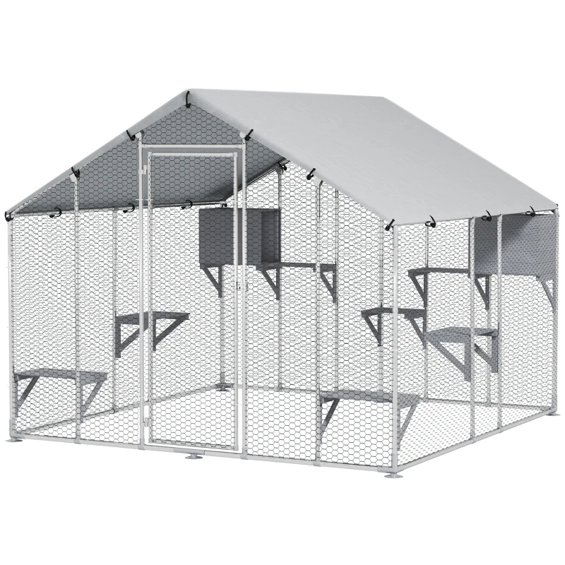 Catio Exterior para Gatos con Cubierta Impermeable, Se Envían Paquetes Múltiples, Preste Atención a las Dimensiones en los Detalles — imagen 3