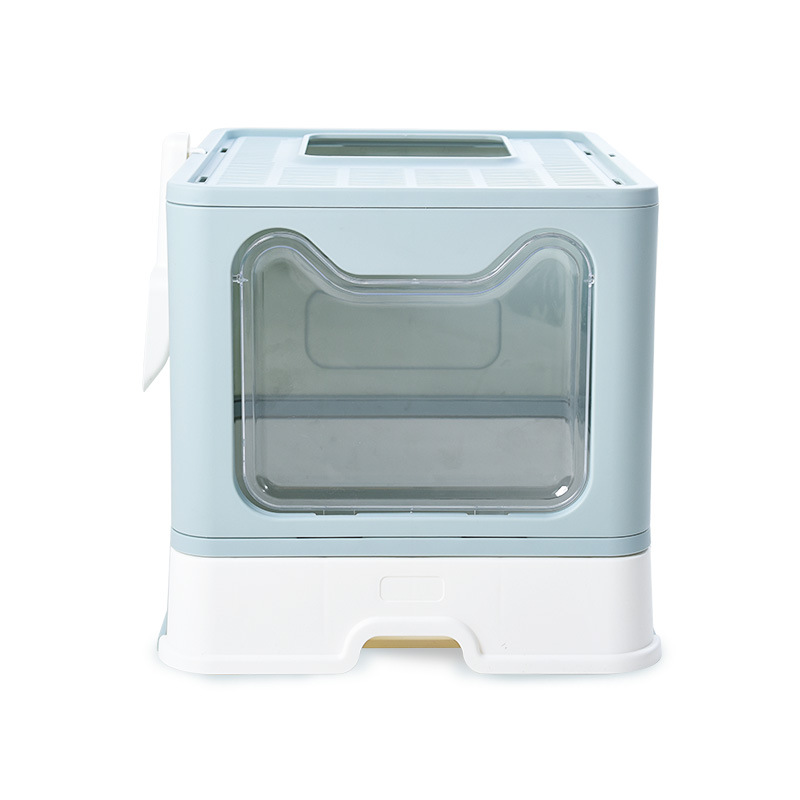 Top-Entry Cat Litter Box Folding Cat Litter Box Independent Packaging Small Volume Fully Enclosed Forward Top-Out Drawer Cat Toilet — image 7