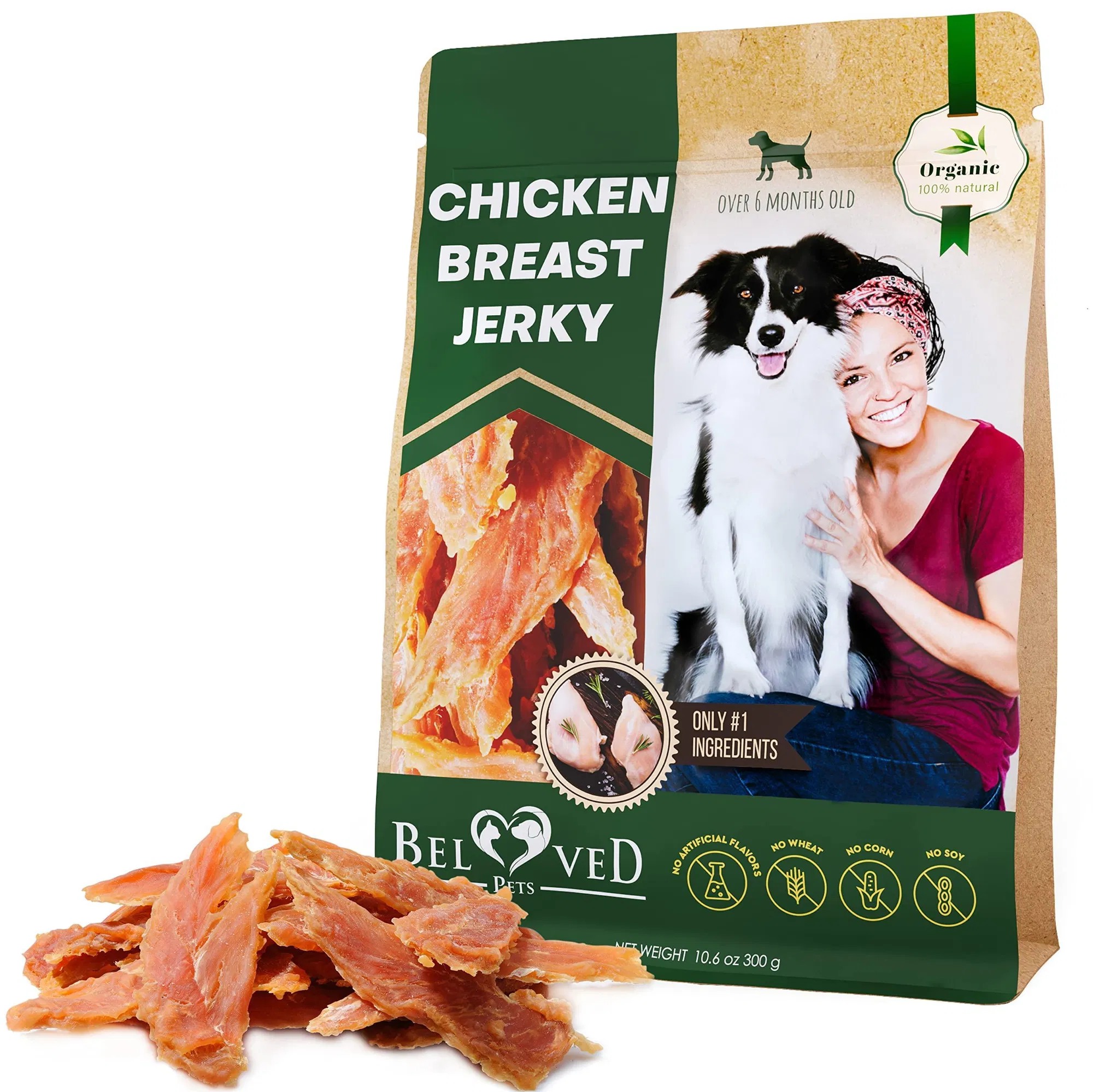 Tocinos de Pollo para Perros 100% Naturales y Orgánicos Snacks Saludables para Cachorros Grandes y Pequeños Sin Granos y Alto en Proteínas Clase Humana para Mascotas 300 Gramos