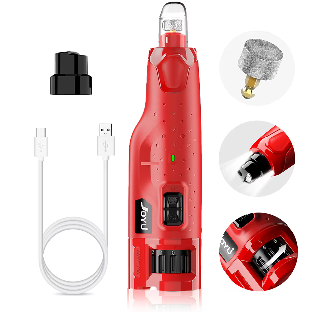 Dog Nail Grinder Dustproof with 2 LED Light - Super Quiet Powerful 6-Speed Nail Trimmer File for Small Medium Large Dogs Dog Acc — image 1