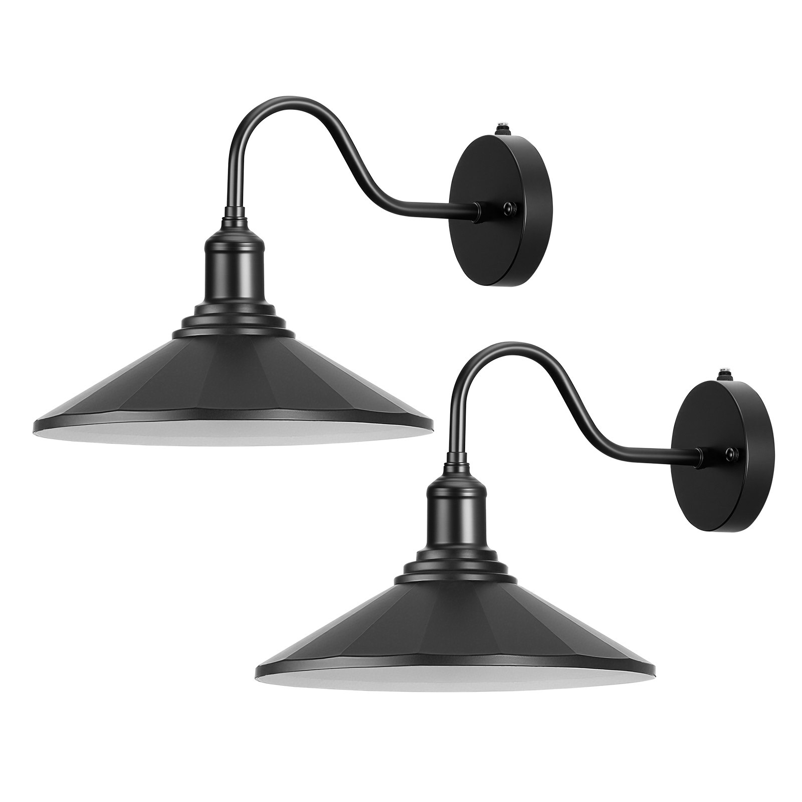 Lámpara de Granja Exterior, 2 Piezas, Día y Noche con Sensor de Luz para Fachada, Garaje o Entrada, Compatible E26, Resistente a la Corrosión, Negro — imagen 1