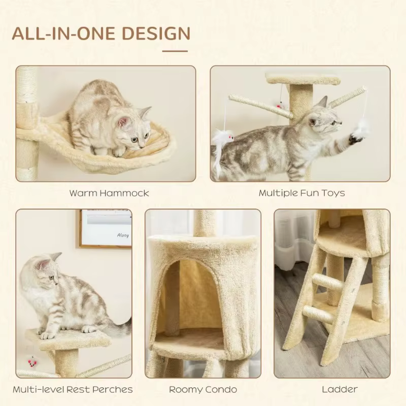 Cat Tree Suitable For Pet Toys，Condo, Jump Platforms, Hanging Toys For Cats — image 5