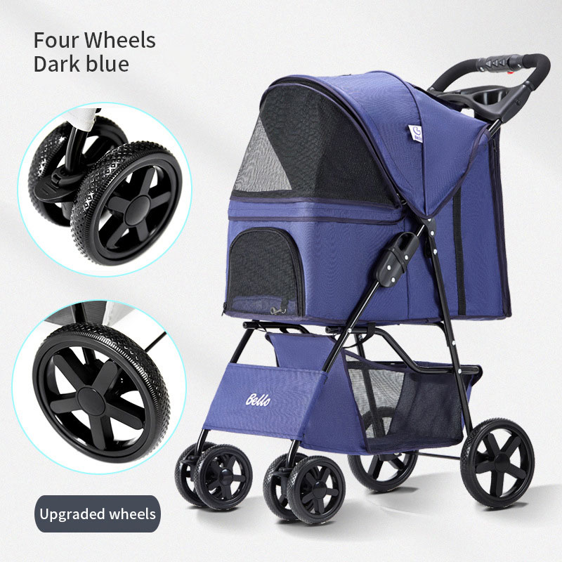 Pet Summer Cat Cart Light Dog Folding Pet Cart Four Wheeled Dog Travel — image 1