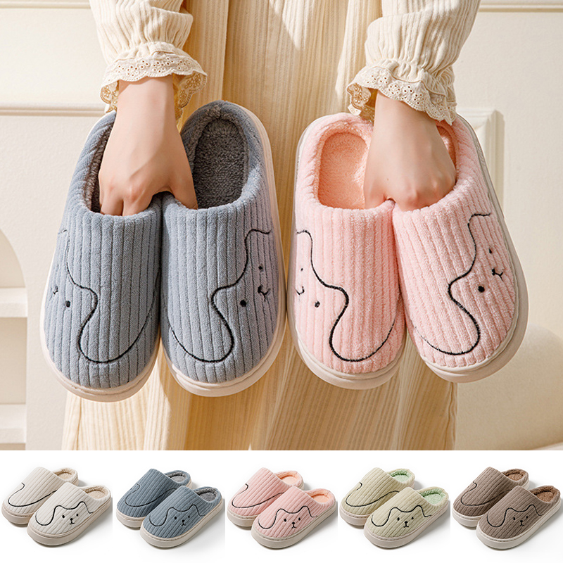 Zapatillas de Gato Rayadas para Interior, Pareja No Deslizante para Dormitorio, Calzado Plush Caliente para Mujer y Hombre — imagen 1