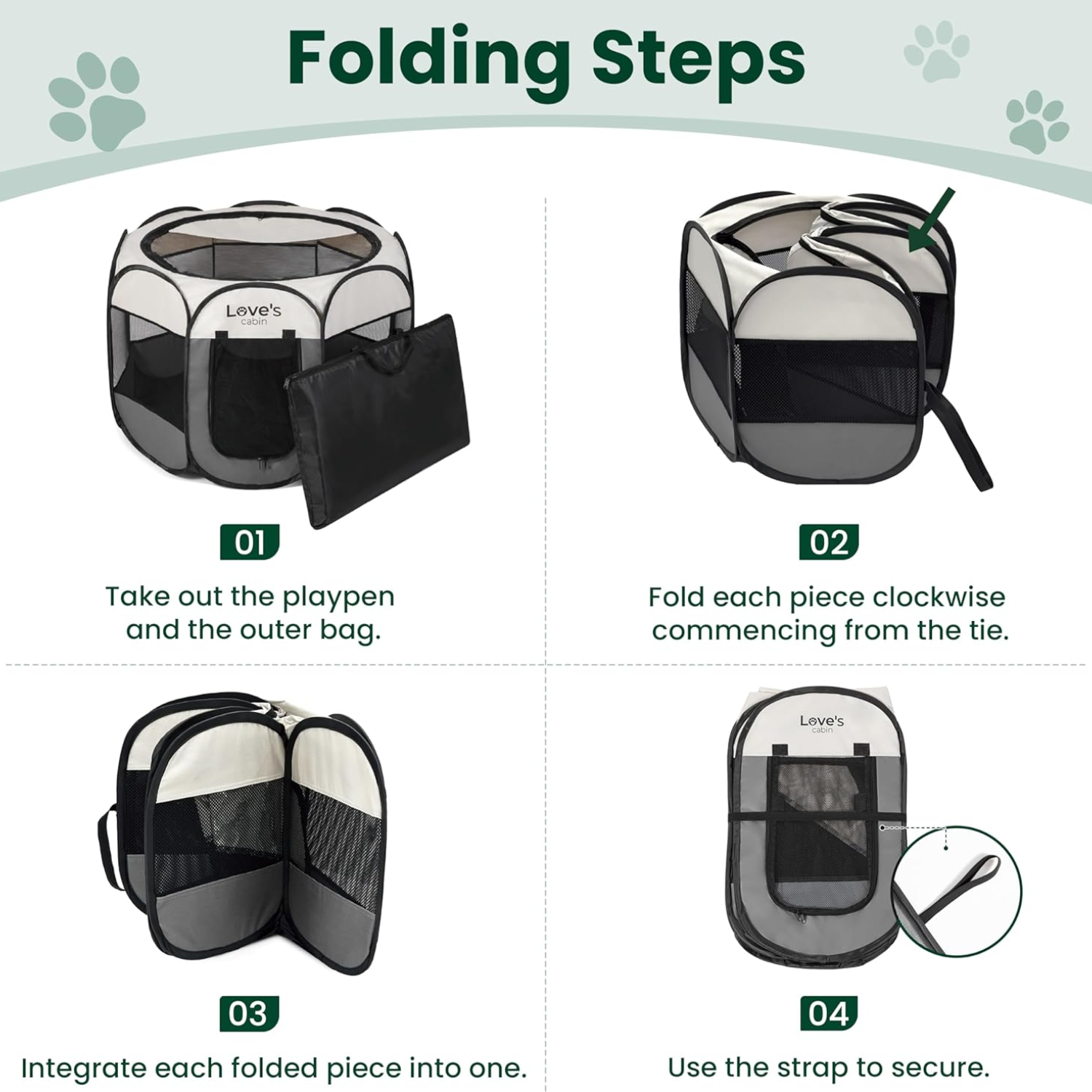 Caja de Juego para Mascotas Pequeñas - Cuna Portátil para Perros, Gatos y Animales Menores con Bolsa de Transporte — imagen 4