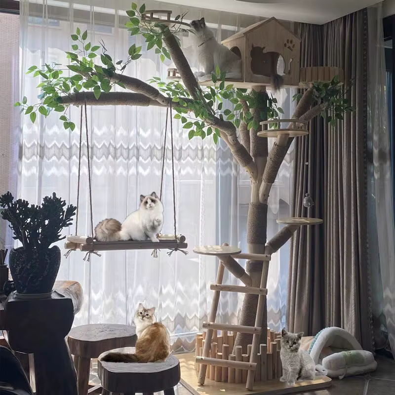 Árbol de simulación interior para gato, marco de escalada grande para familias, suministros de entrenamiento para mascotas, raspadores de torre para gatos, accesorios para mascotas — imagen 2