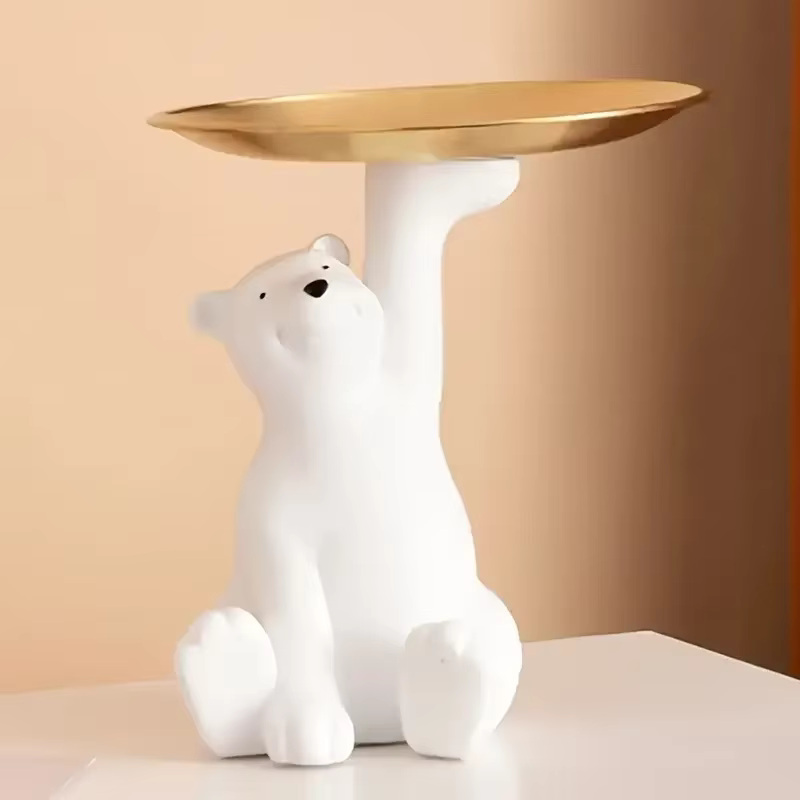 Creative Polar Bear Seated Position Tray Storage Accessories That Can Store Keys Decorations for Friends Birthday Gifts — image 3