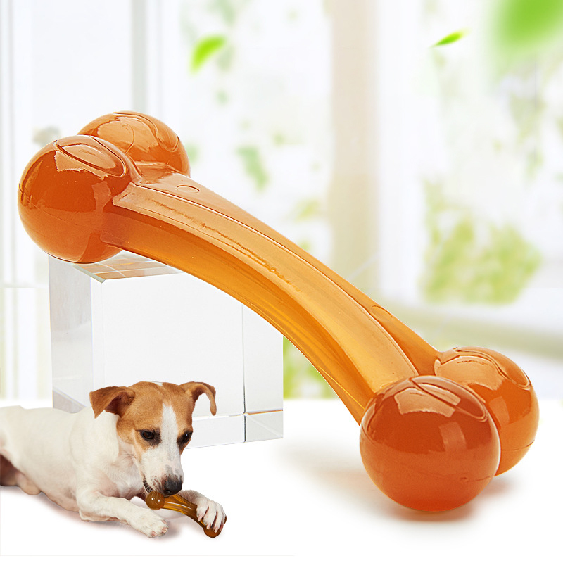 Juguetes para Perros Resistentes al Mordisco PU - Hueso Arqueado Sabor Carne de Buey para Cachorros y Perros Grandes — imagen 3