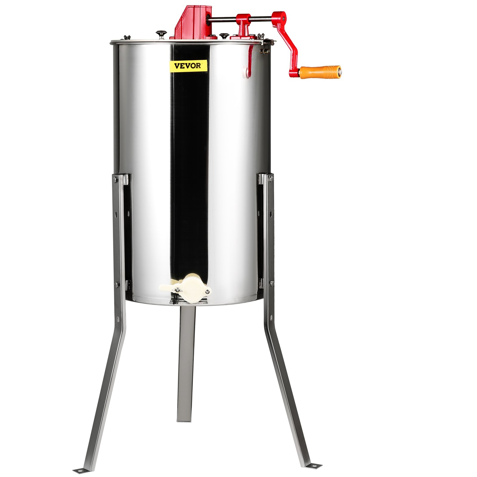 VEVOR Manual Honey Extractor, 3 Frames Honey Spinner Extractor, Stainless Steel Beekeeping Extraction, Honeycomb Drum Spinner With Lid, Apiary Centrifuge Equipment With Height Adjustable Stand — image 4