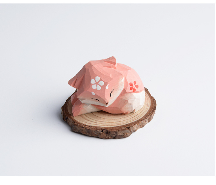 Creative Wooden Cat Trinkets Crafts Handmade Wood Carving — image 14