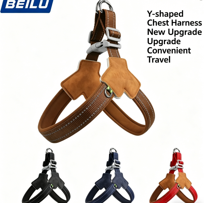 Dog Harness Chest Strap for Small and Medium Dogs, Reflective Leash for Outdoor Walking, Anti-Pull Design for Corgi, Bichon — image 3