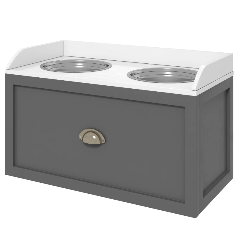 Pet Feeding Station Pet Dish Bowl Set With Storage, 2 Elevated Dog Bowls For Large Sized Dogs, Gray — image 10
