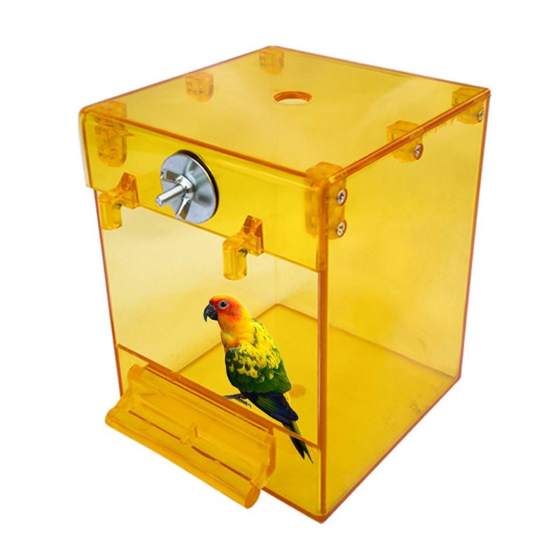 Baño Externo para Pájaros Transparente, Tazón Cuadrado de Acetato Seguro — imagen 1
