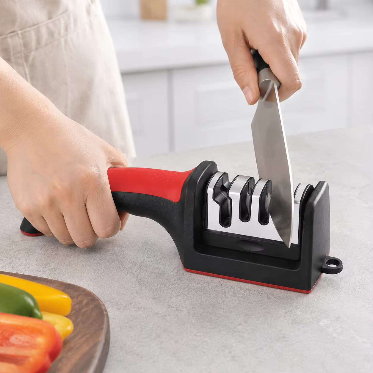4-Segment Knife Sharpener Knife Sharpeners for Kitchen Knives Stainless Steel Three-Purpose Sharpening Stone for Kitchen Tools — imagen 5