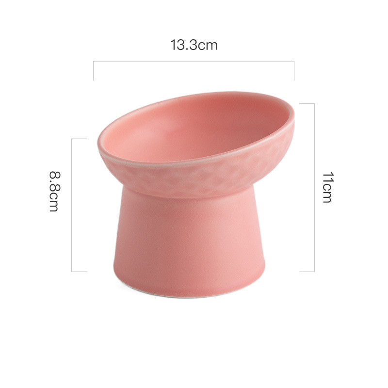 Bol de Comida para Gatos con Protección de Cuello Oblicuo - Cerámica — imagen 6