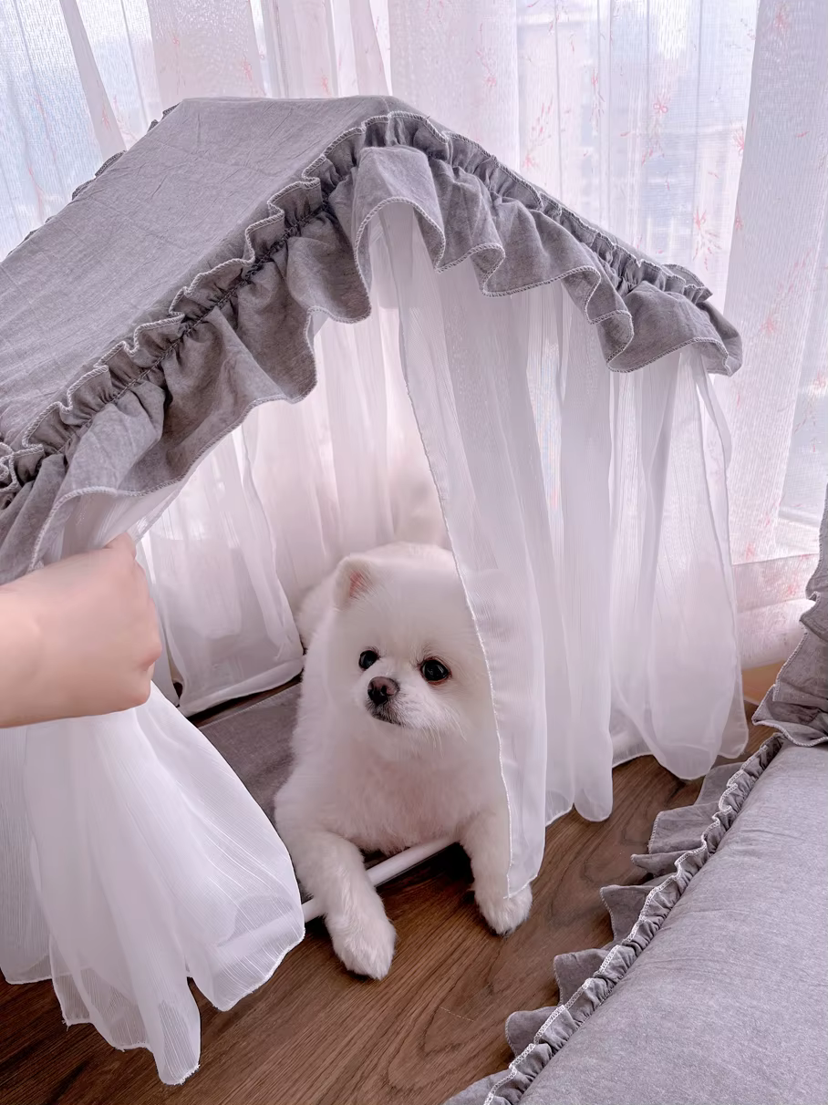 Tenda de Comodidad para Perros Estilo Princesa: Cama Caliente, Acogedora y Limpiable para Pequeños Canes, Temporada Completa — imagen 4