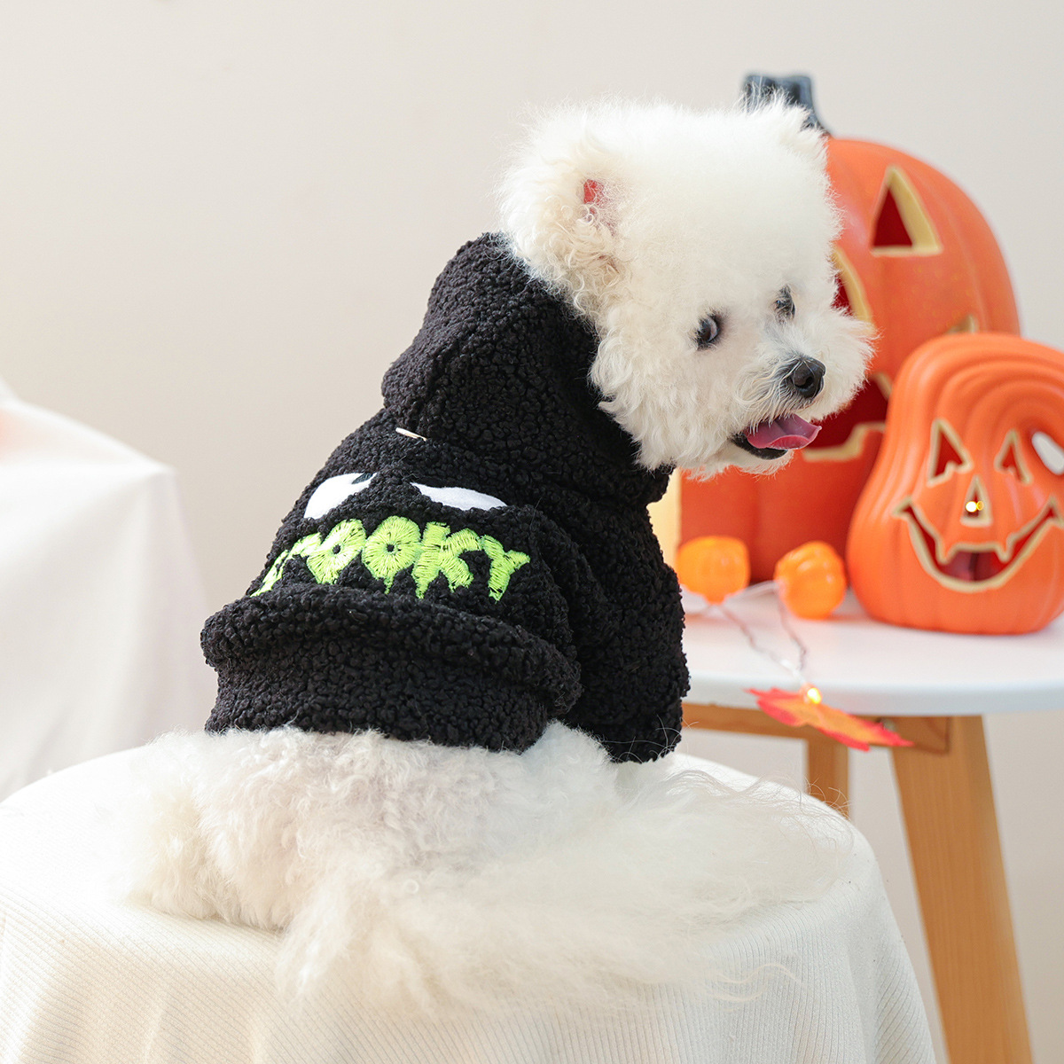 Pet Clothes Autumn Winter Small Dog Puppy Halloween Fun Costume Ghost Hoodie — image 3