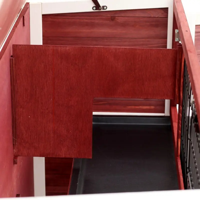 Conejera Grande de 2 Niveles de 54", Casa para Mascotas, Hábitat para Animales Pequeños con Puertas con Cerradura — imagen 2