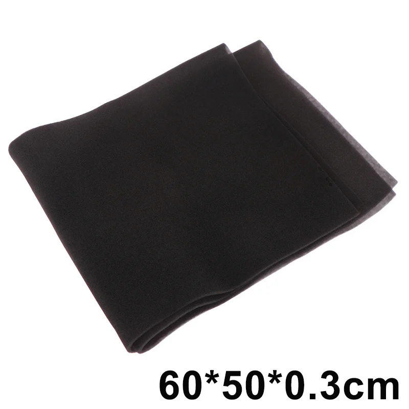 Filtro de Tanque de Peces Carbonato de Densidad Alta Espuma de Carbón Activado 60*50*0.3cm Filtro Universal de Carbón Negro — imagen 1