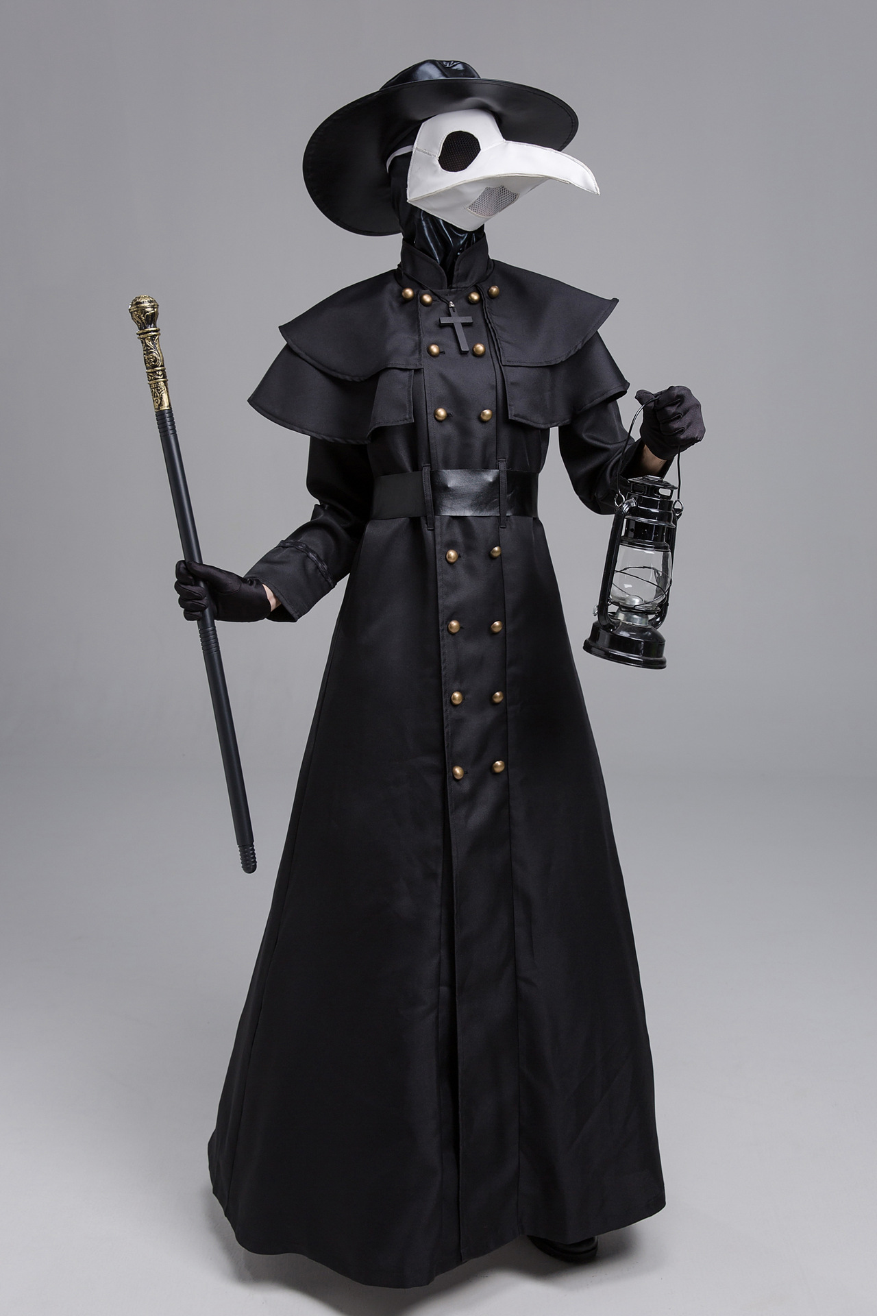 Disfraz de Doctor de la Peste Medieval de Halloween con Cara de Halcón y Boca Larga — imagen 10