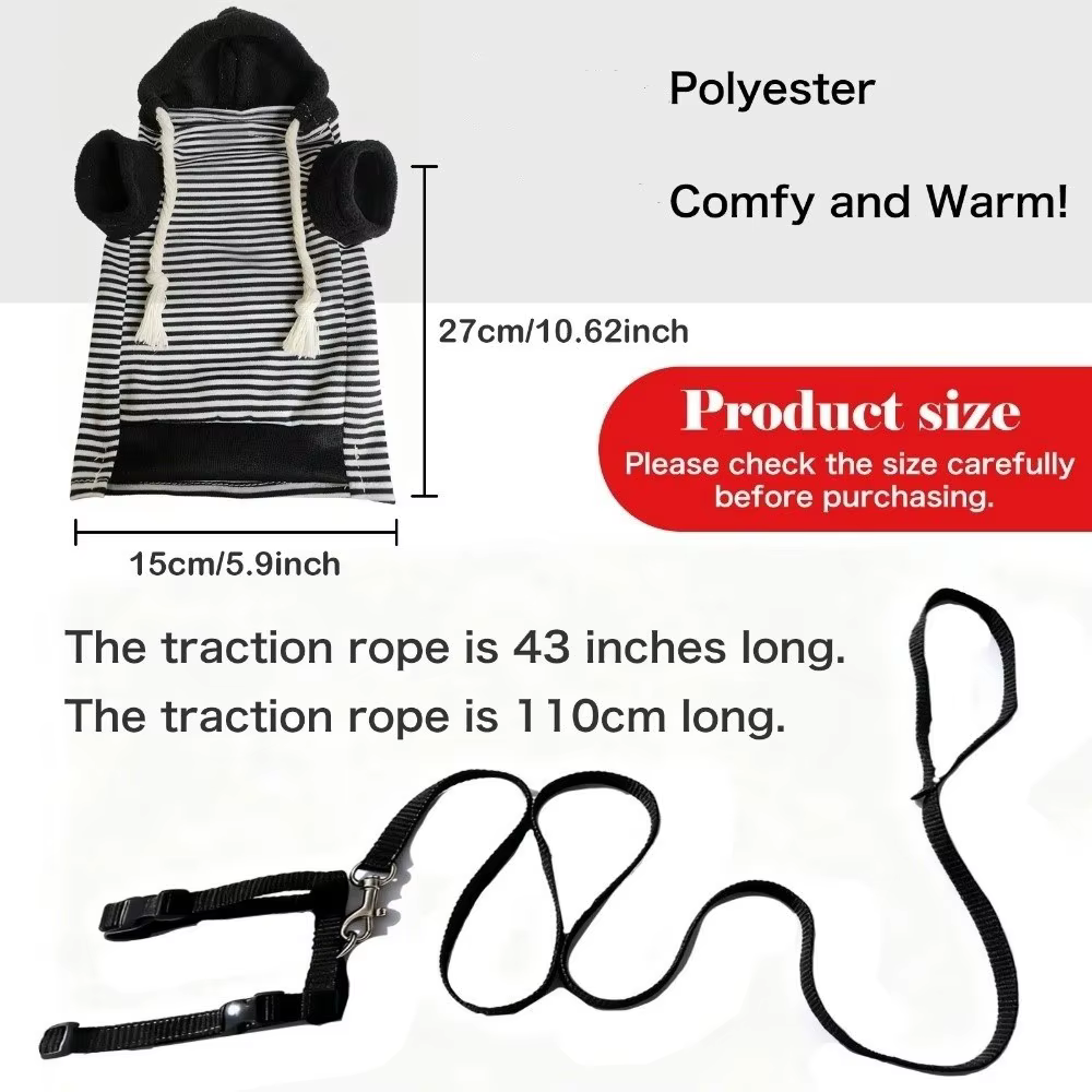 Lizard Jacket Elastic Ferret Hoodie Cozy Thick Fleece Ferret Pullover Soft Stylish Drawstring Pet Warm Clothing Winter — image 6