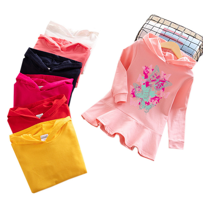 Girls' butterfly hooded sweatshirt dress — image 6