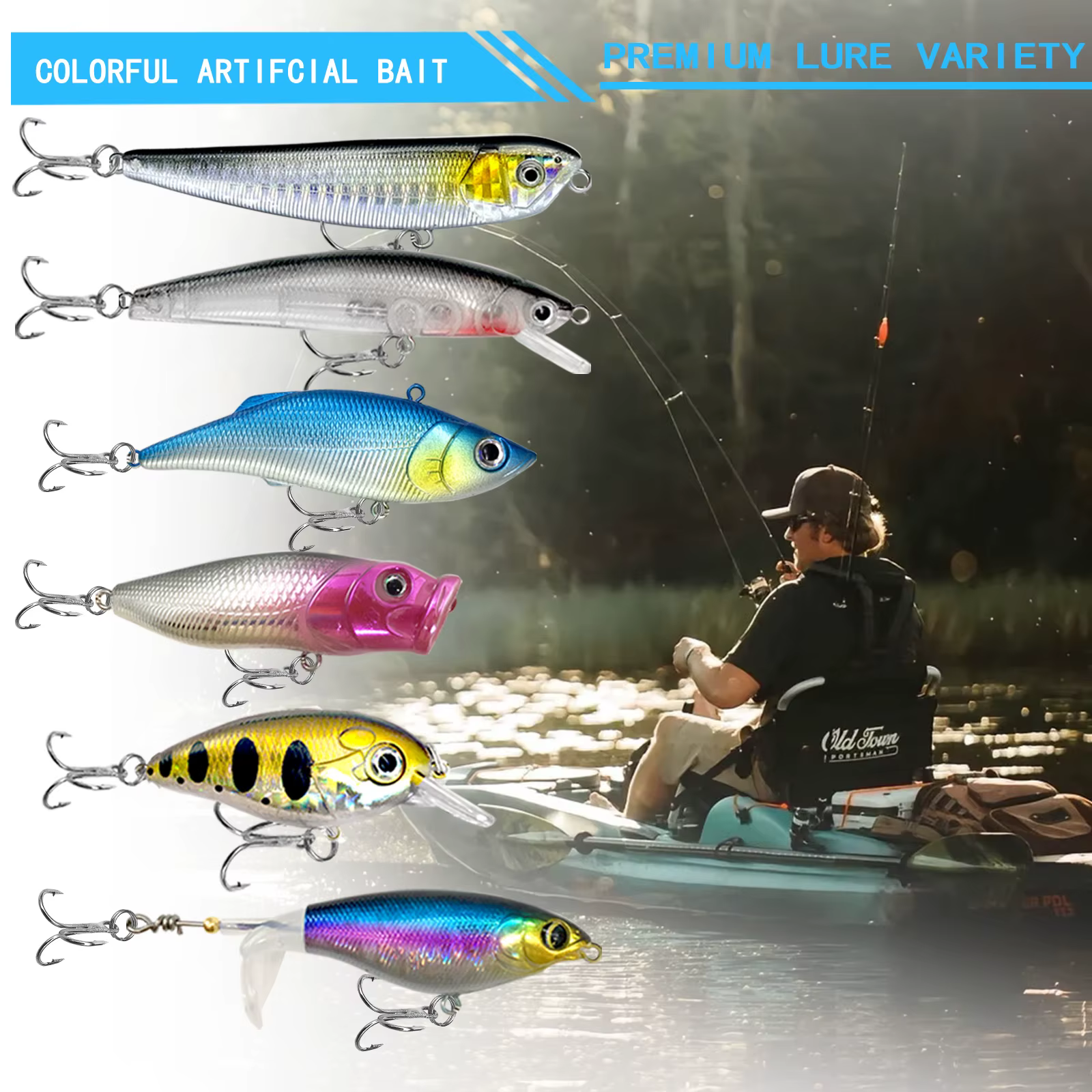 Fishing 83/133/193/239/409pcs Fishing Lure Kit For Trout/Pike/Bass Multi-Lure Fishing Set Layered Tackle Pro Gear Tackle Box — imagen 3