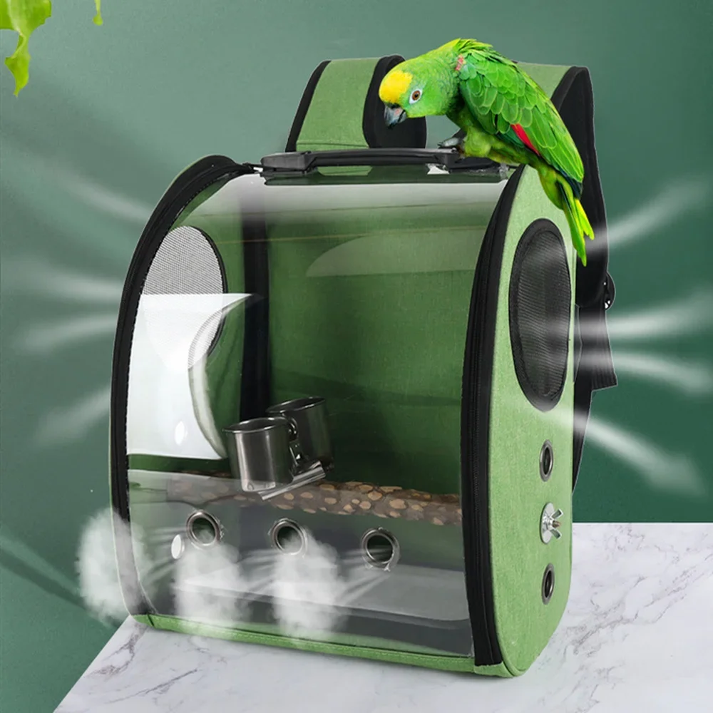 Pet Bird Cage House Parrot Carrier with Feeders Bird Large Space Travel Bag Breathable Portable Bird Cage Accessories — image 1