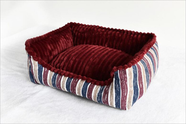 Full detachable style canvas square kennel Super Soft short plush Winter Warm Cat nest with removable cushion Pet nest mattress — image 7