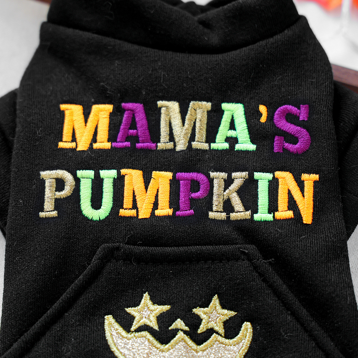 Pet Clothing for Small Dogs and Cats, Halloween Mom's Pumpkin Embroidered Hoodie, Autumn and Winter — image 4