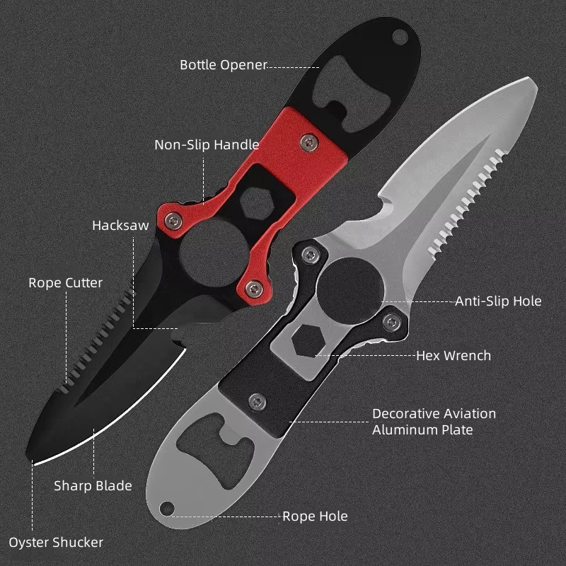 Stainless Steel Multifunctional Outdoor Camping Knife Diver Survival Fishing Utility Tool Rope Cutter Dive Equipment — image 4