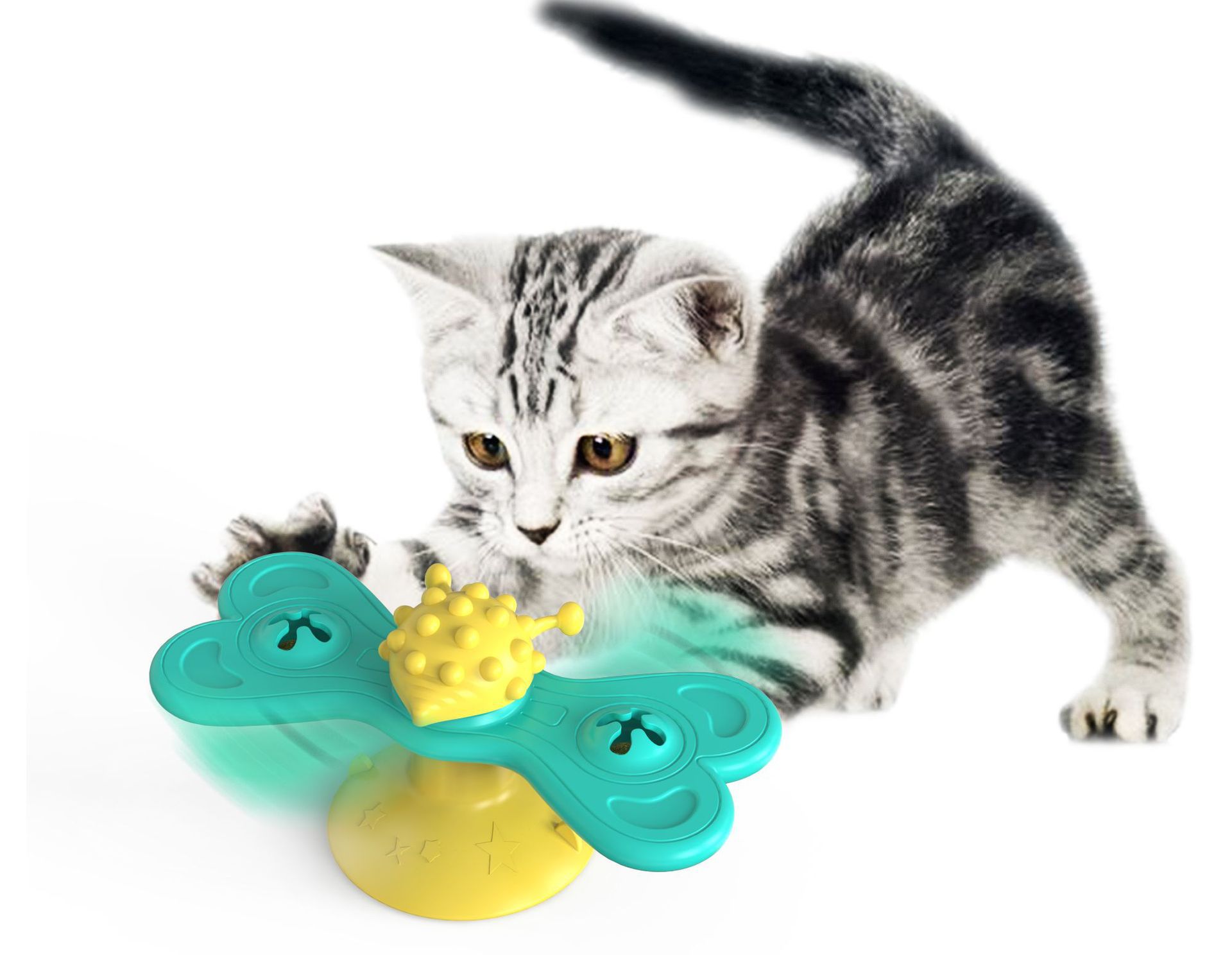 Juguete giratorio para gatos: mariposa, molino de viento, provocación, rascado y frotado — imagen 5