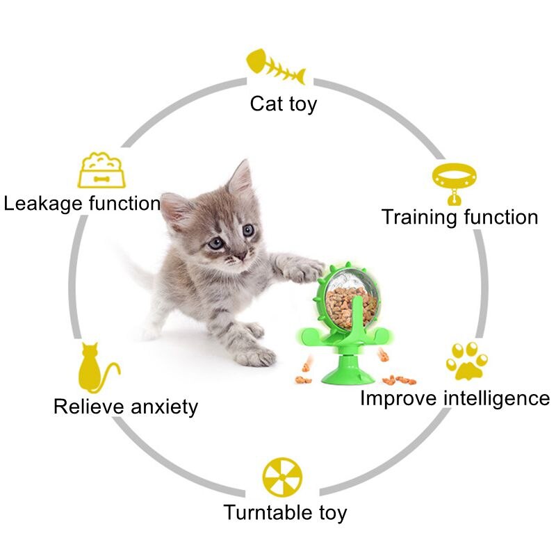 Juguetes de Giro para Gatos - Rueda de Alimento con Función de Derrame y Entrenamiento — imagen 3