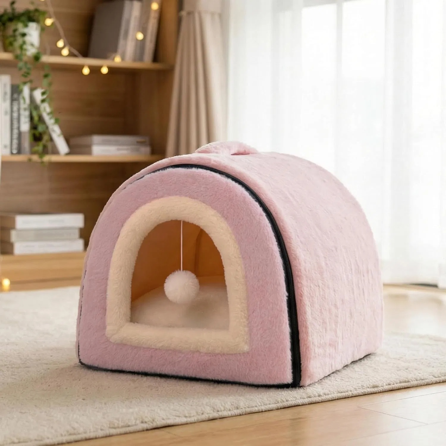 Caja de Descanso para Gatos Domésticos Reversible - Refugio Acogedor con Base Antideslizante y Resistente al Agua — imagen 3