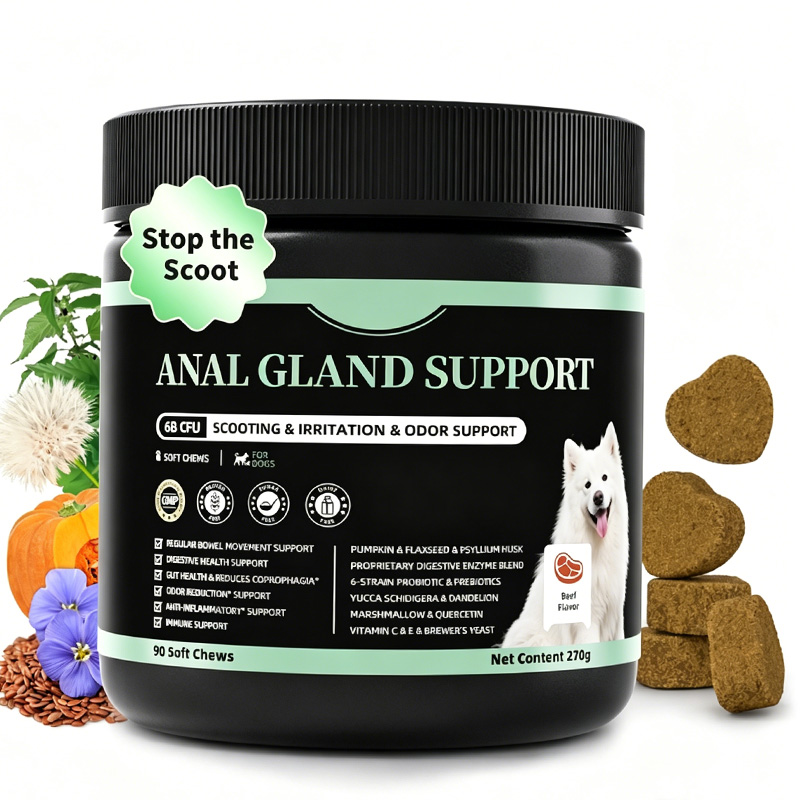 Probióticos y Enzimas Digestivas para Perros - Chucherías de Fibra de Calabaza para Salud Intestinal, Alivio de Constipación, Estreñimiento y Dispepsia, Soporte de Gas y Heces, Sabor a Pollo, 90 Piezas — imagen 1
