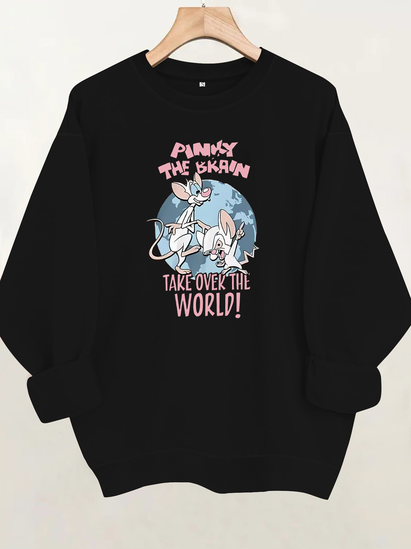 Mouse letter printed fleece hoodie — image 10