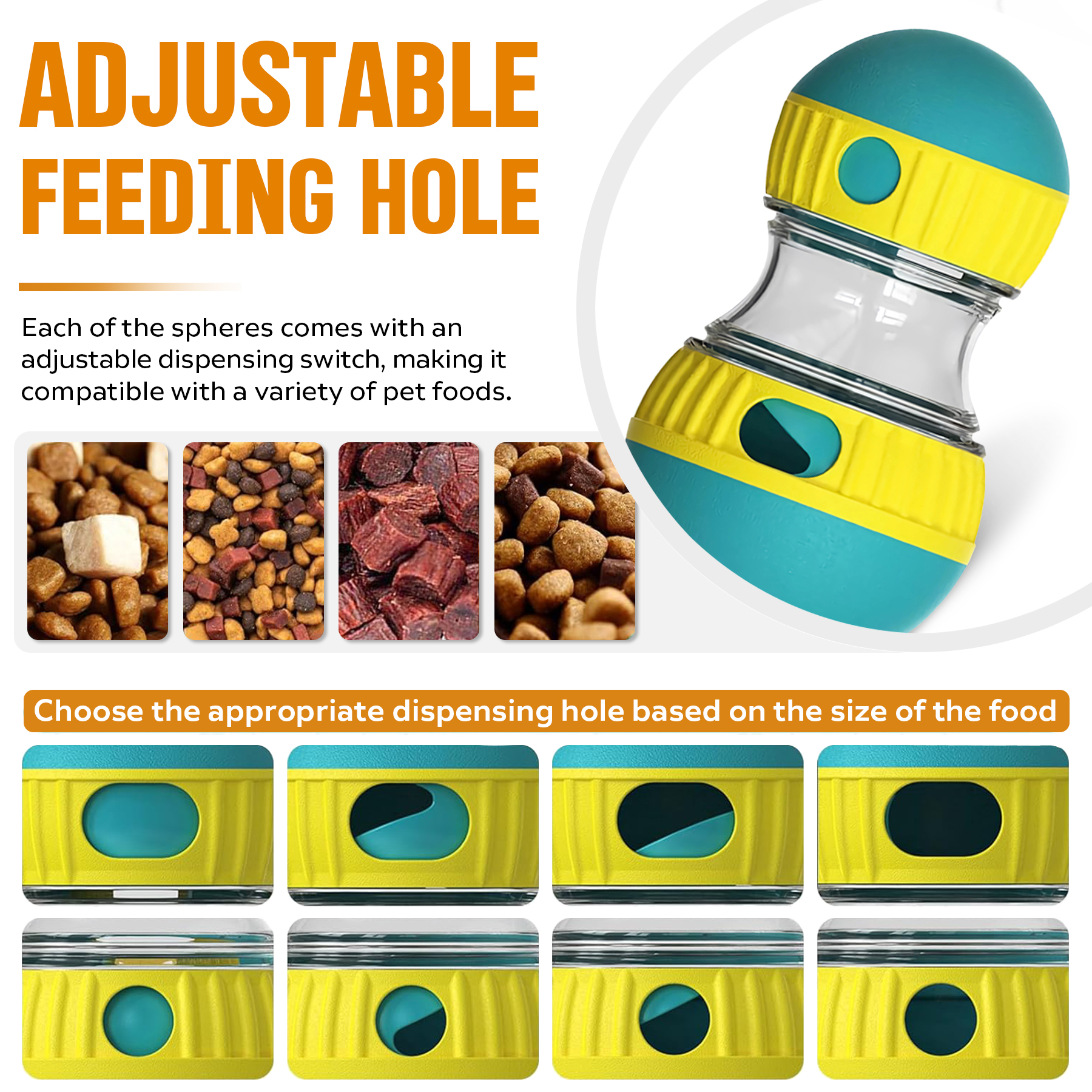 Juguetes de Rompecabezas para Perros - Pelota Dispensadora de Comida con Ajuste para Tratados Lento y Saludable, Entrenamiento Mental para Cachorros y Adultos — imagen 4