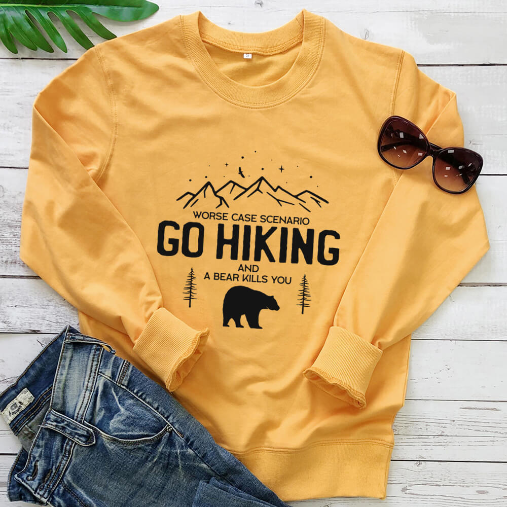Bear print pattern round neck long sleeved sweatshirt — image 6