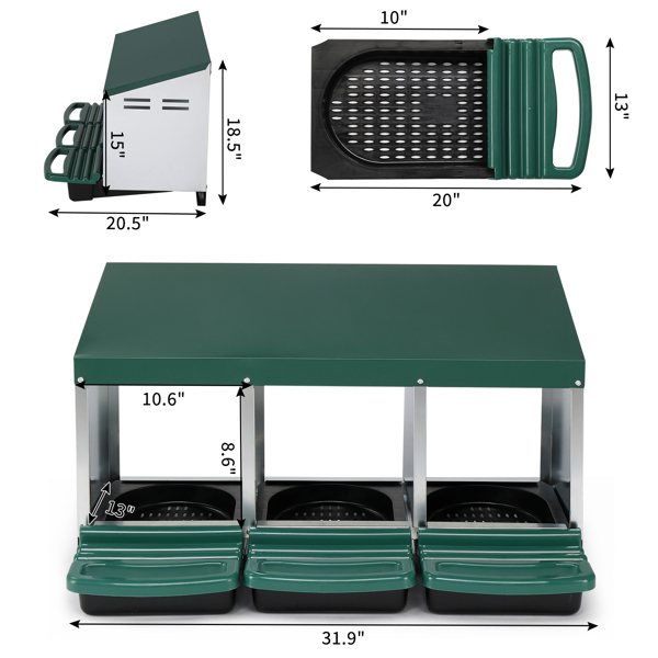 3-compartment Chicken Feeding Trough — image 2