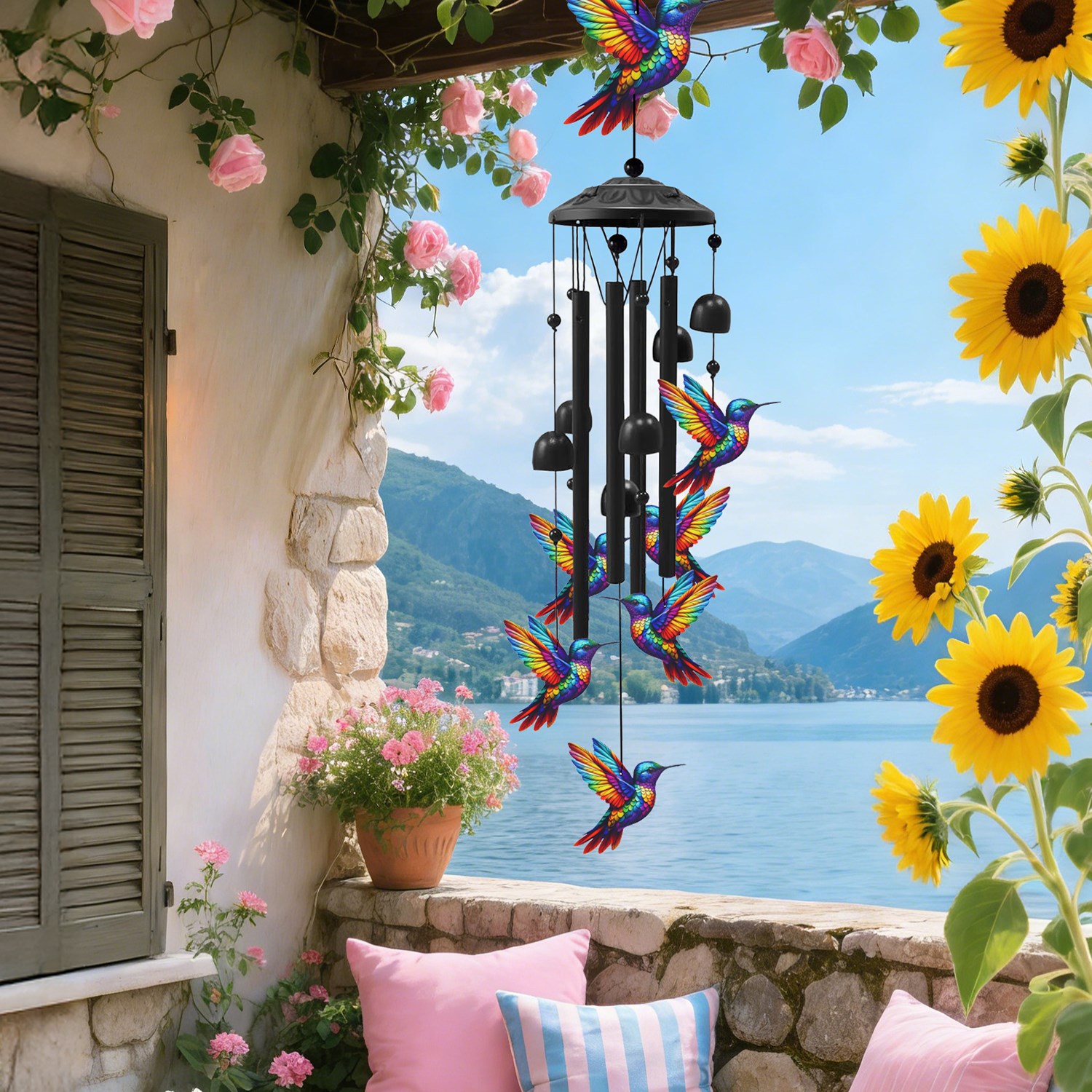 Butterfly Wind Chimes For Outside Metal Wind Chimes With Aluminum Tubes Deep Soothing Sound Decor For Garden Yard Home Patio Gift For Women Men — image 3