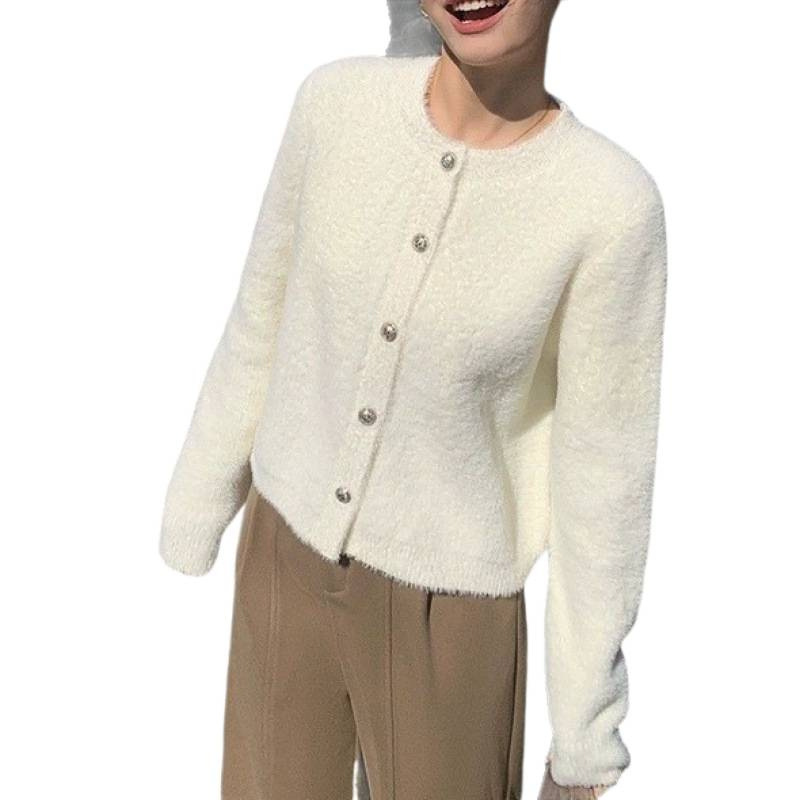 Faux Mink Knit Coat for Women Lazy Style Sweater — image 2