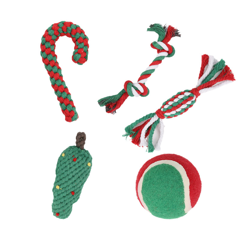 Pet Toys Christmas Series Christmas Combination Cotton Rope Toys Teeth Cleaning Teeth Grinding Dog Toys — image 11